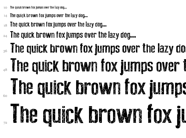 Broken Type font waterfall